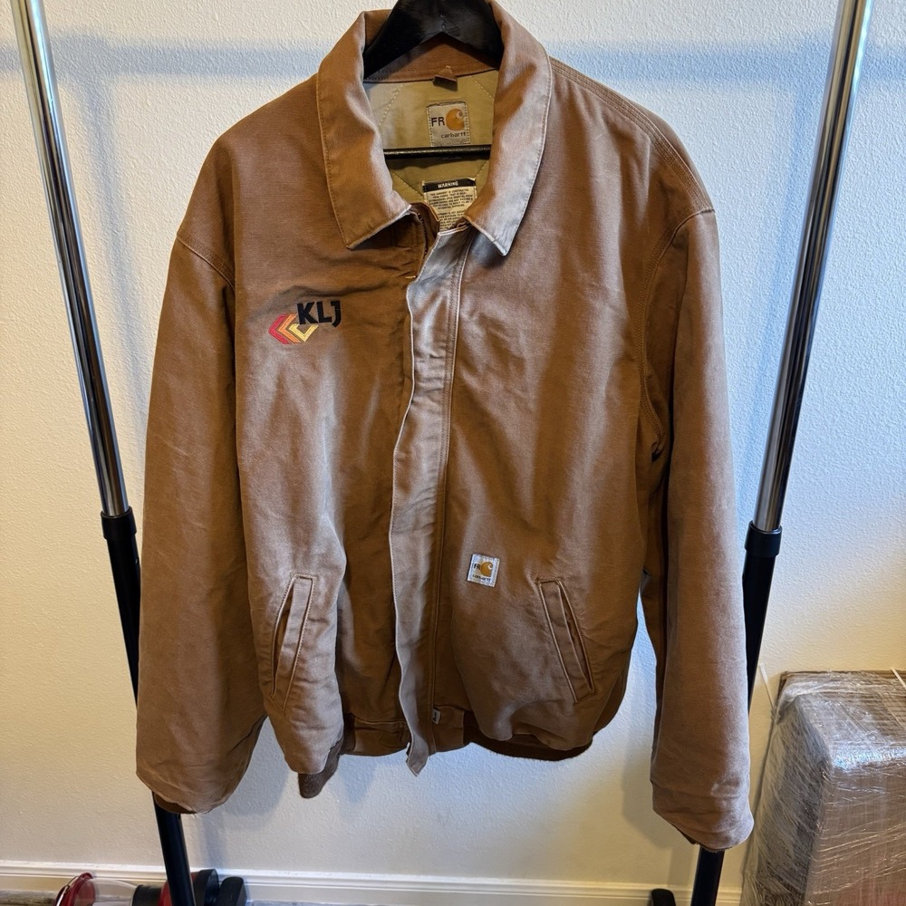 Carhartt Men's FRJ195 BRN FR Sante Fe Style Bomber‎ Jacket Size XLT made in USA